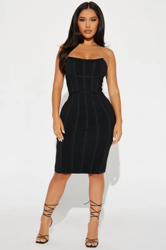 Bangkok Bandage Midi Dress - Black sold by Fashion Nova