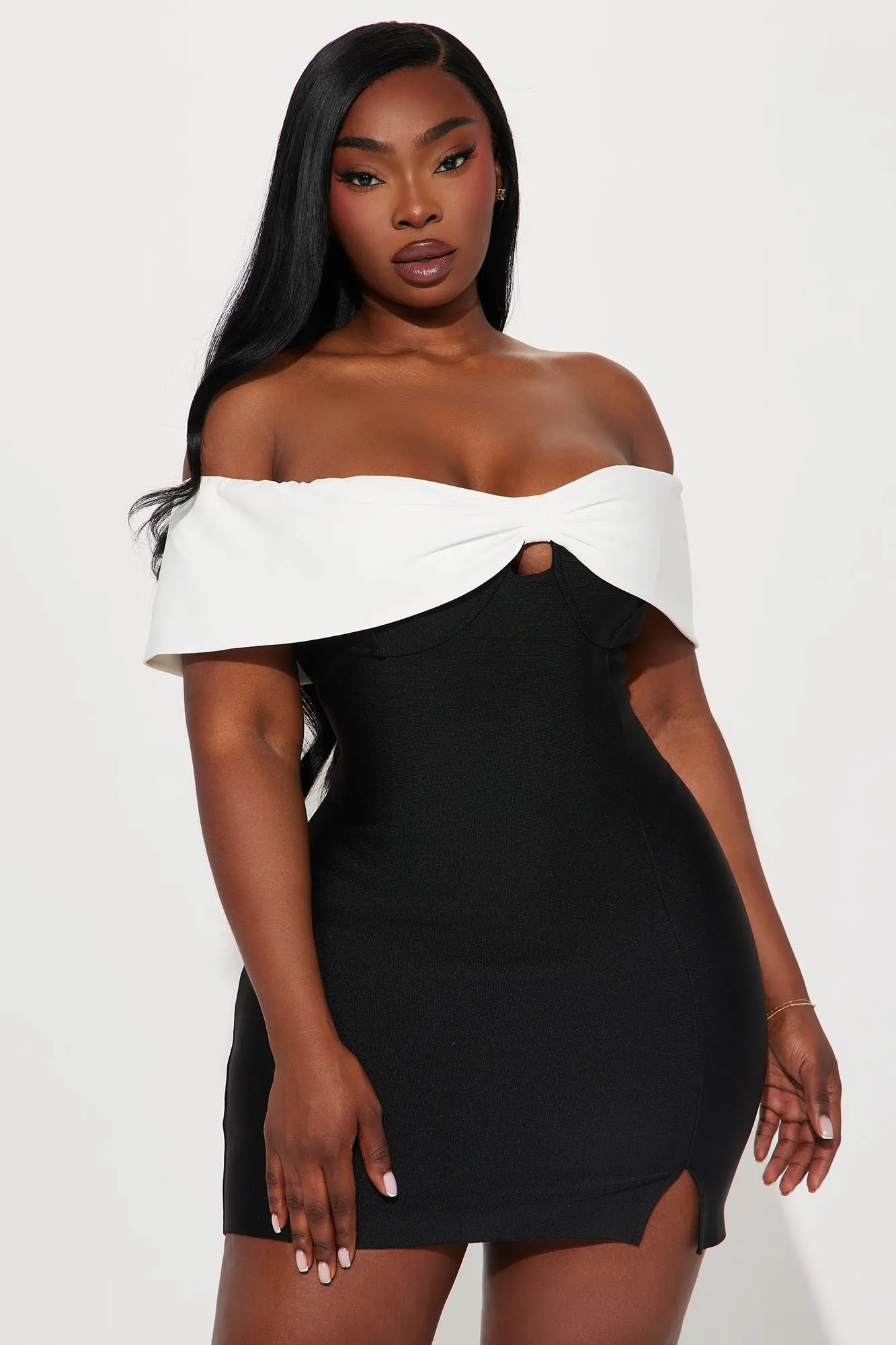 Ariella Bandage Micro Mini Dress - Black/White sold by Fashion Nova product image thumbnail 4