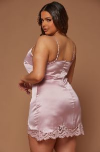 Eloise Satin Lace Mini Dress - Rose sold by Fashion Nova