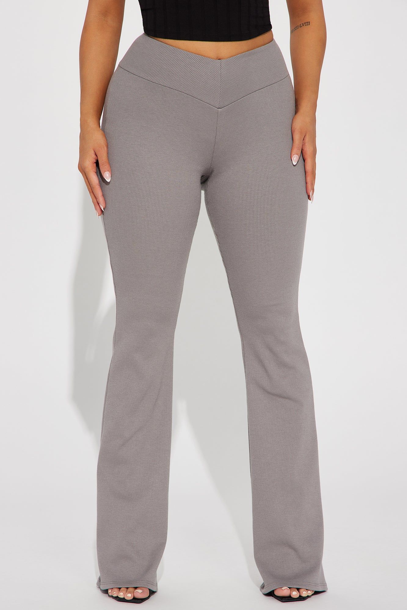 Love To Be Me V-Waist Flare Pant - Grey sold by Fashion Nova product image thumbnail 2
