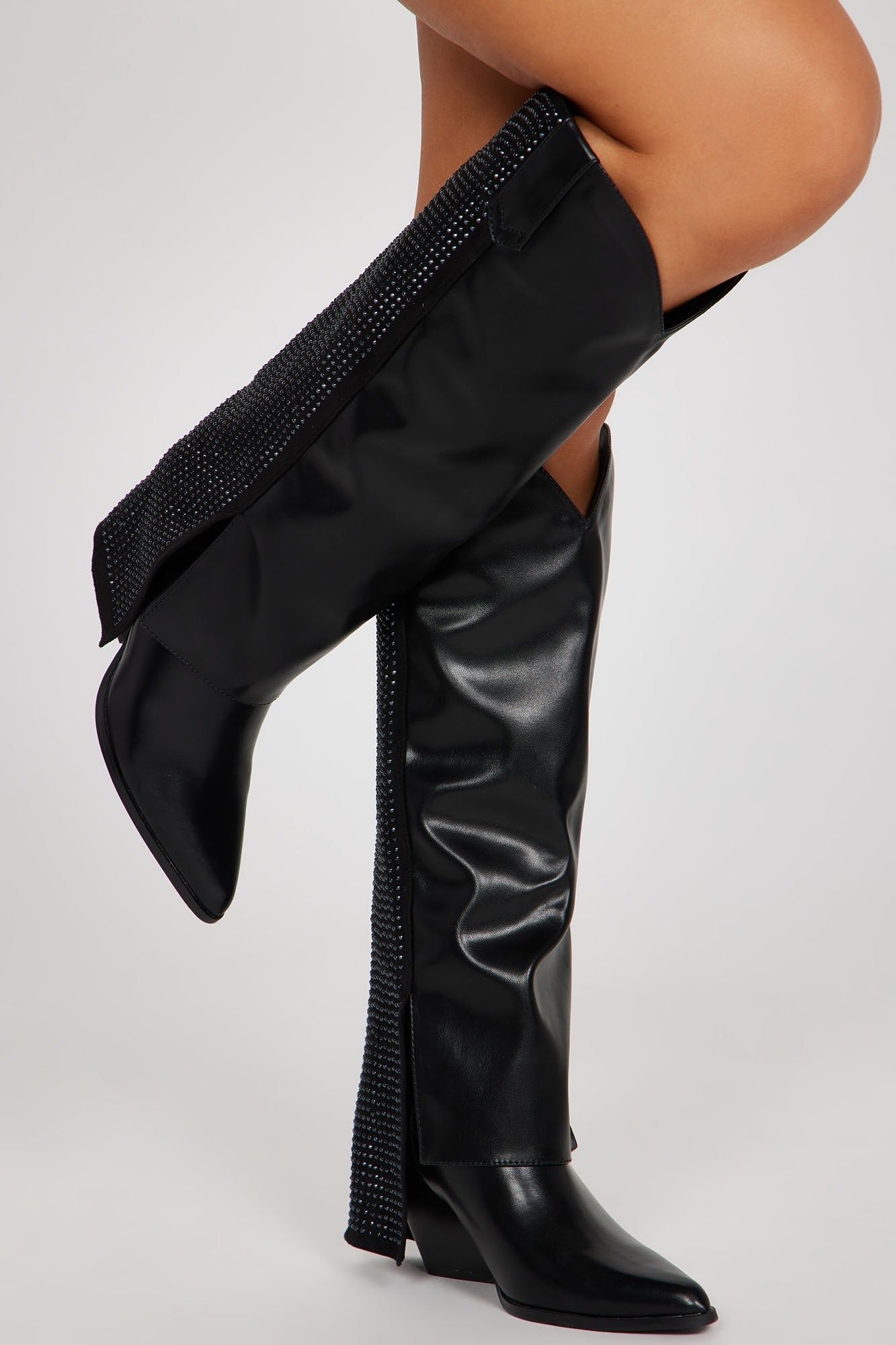 Melory Knee High Heeled Boots - Black sold by Fashion Nova