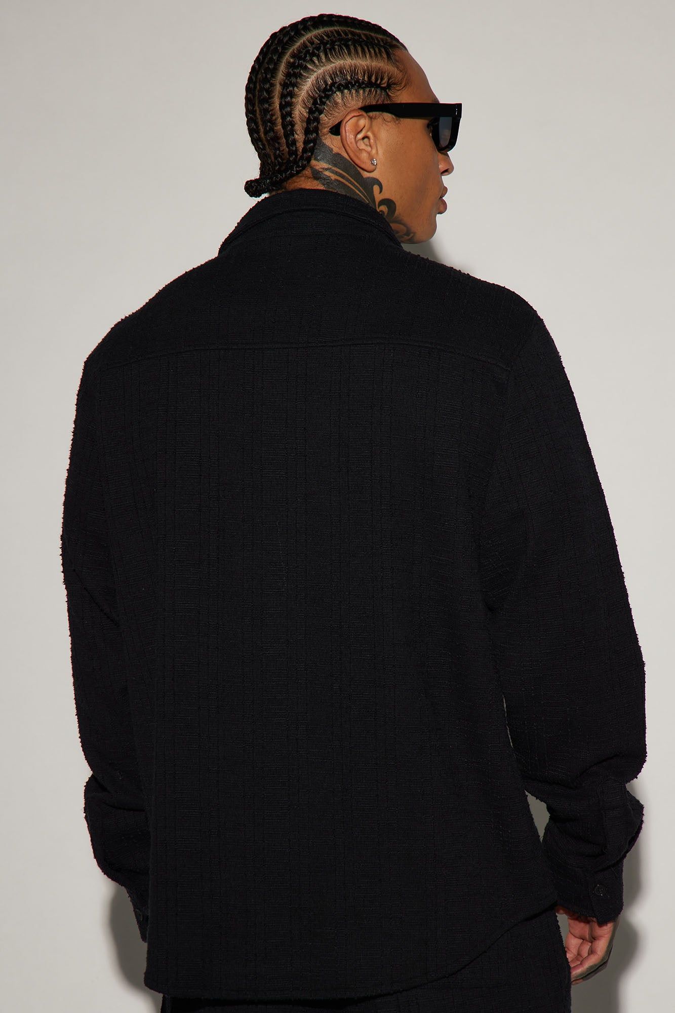 Jordan Textured Long Sleeve Button Up Shirt - Black sold by Fashion Nova product image thumbnail 7