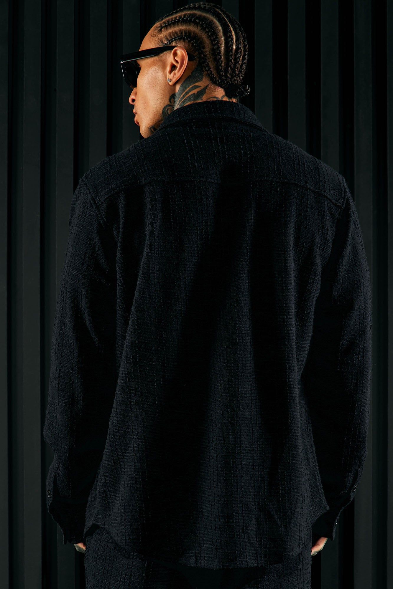 Jordan Textured Long Sleeve Button Up Shirt - Black sold by Fashion Nova product image thumbnail 3