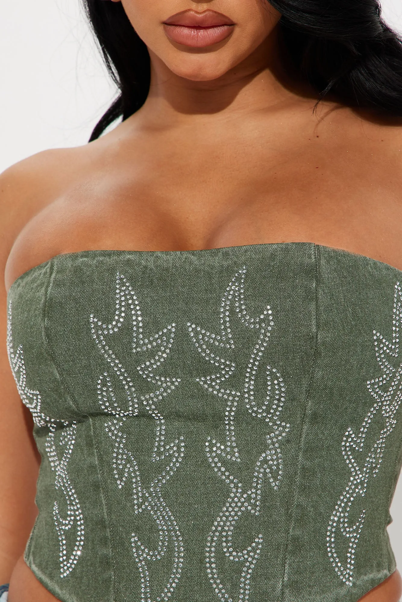 Jessie Embellished Corset Top - Green sold by Fashion Nova product image thumbnail 3