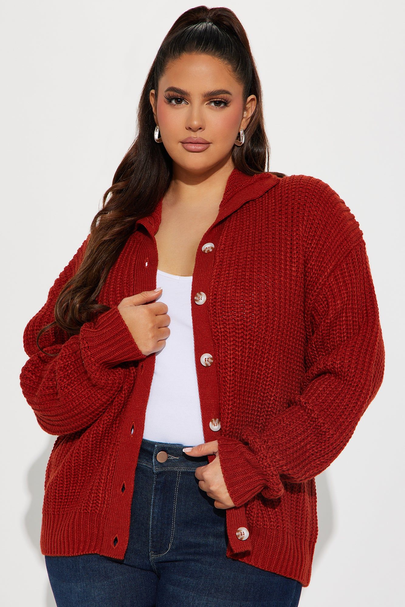 Rian Cardigan Sweater - Rust sold by Fashion Nova product image thumbnail 4