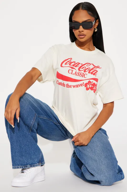 Coca Cola Catch The Wave Tee - Sand sold by Fashion Nova