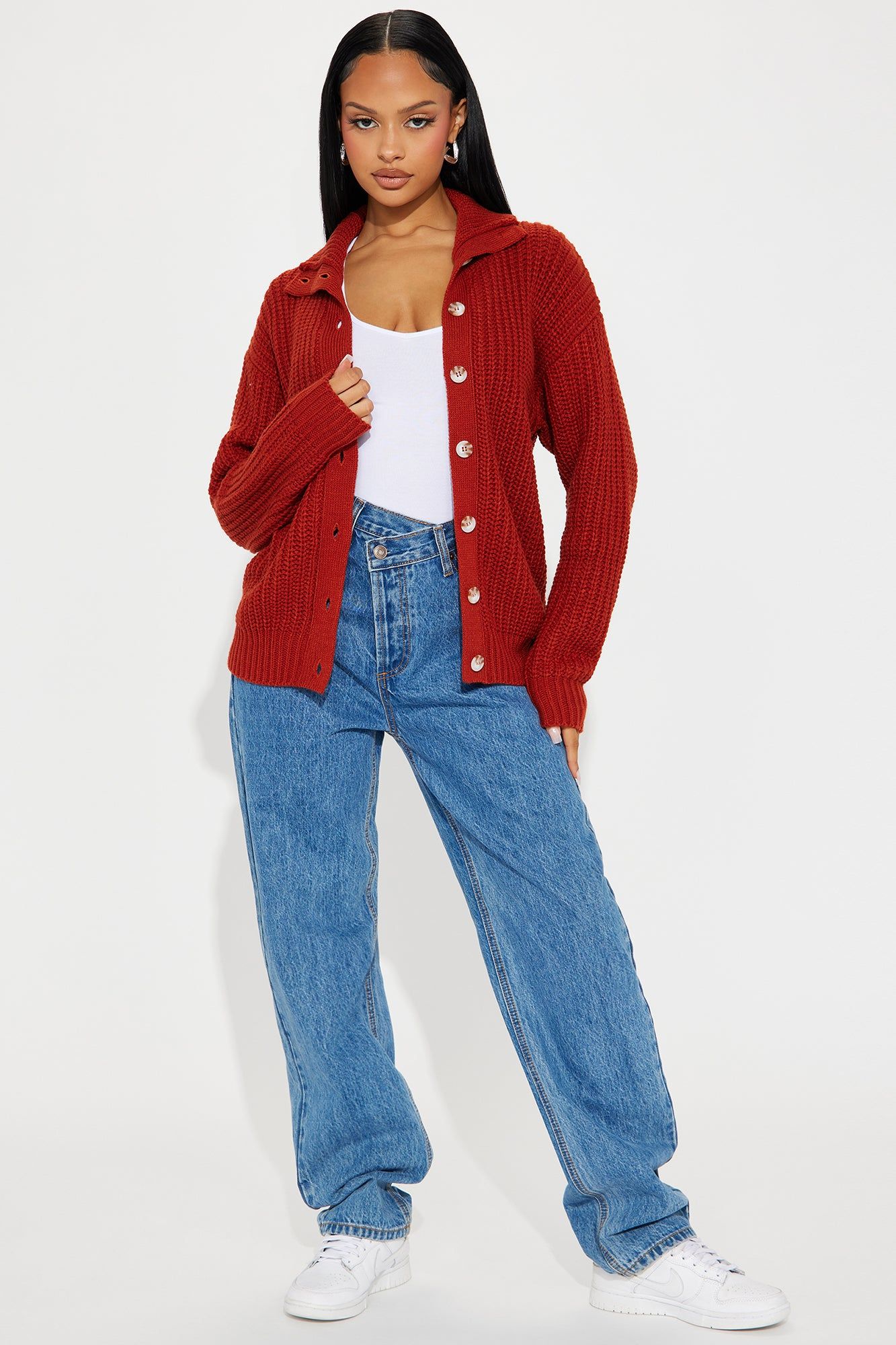 Rian Cardigan Sweater - Rust sold by Fashion Nova product image thumbnail 2