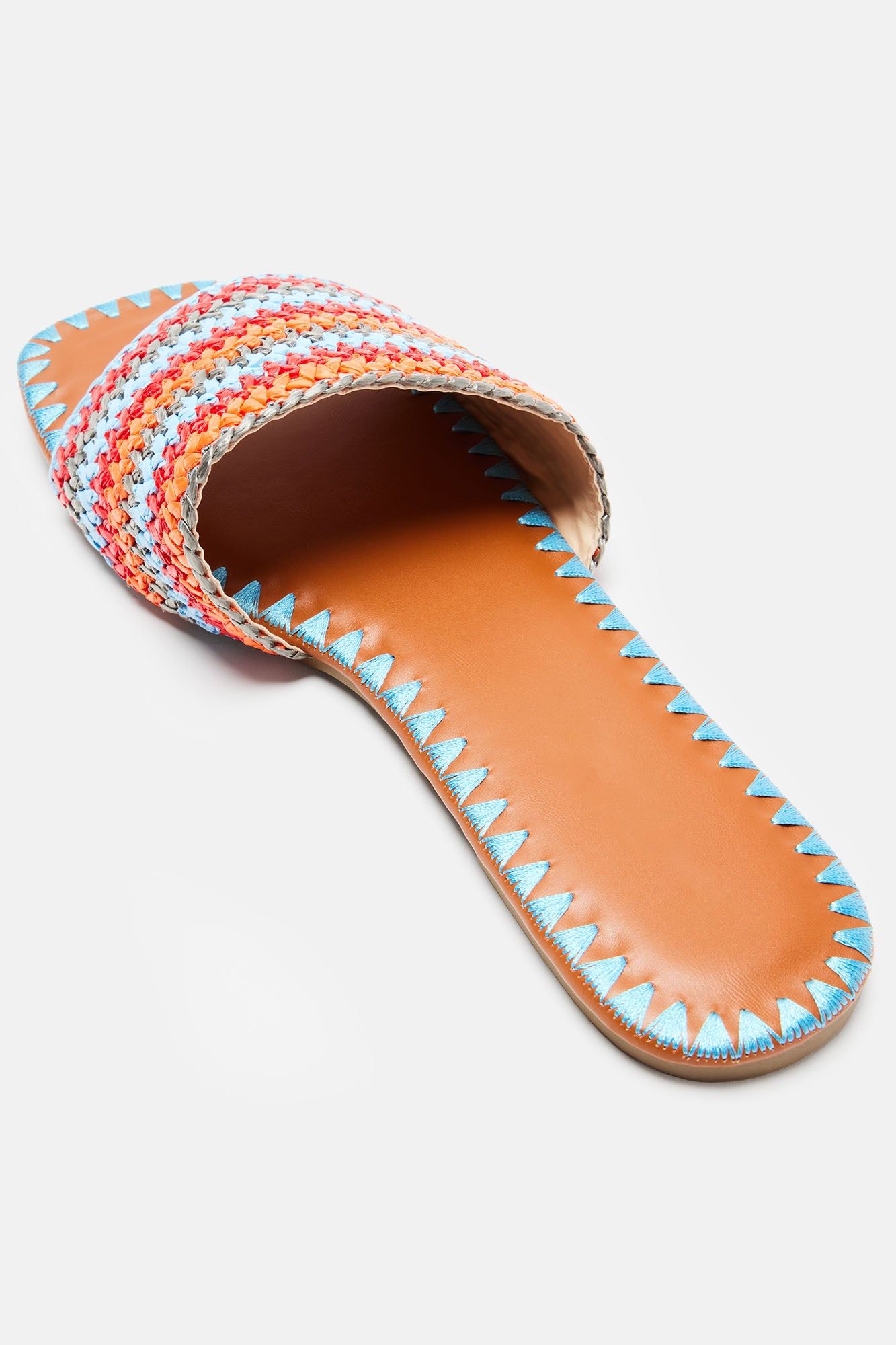 Elana Flat Sandals - Blue sold by Fashion Nova