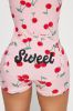 Sweet Cherries PJ Romper Onesie - Pink/combo sold by Fashion Nova