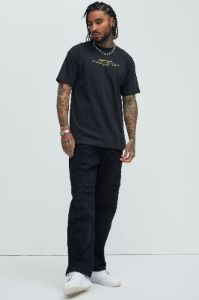 Money Moves Worldwide Export Short Sleeve Tee - Black sold by Fashion Nova