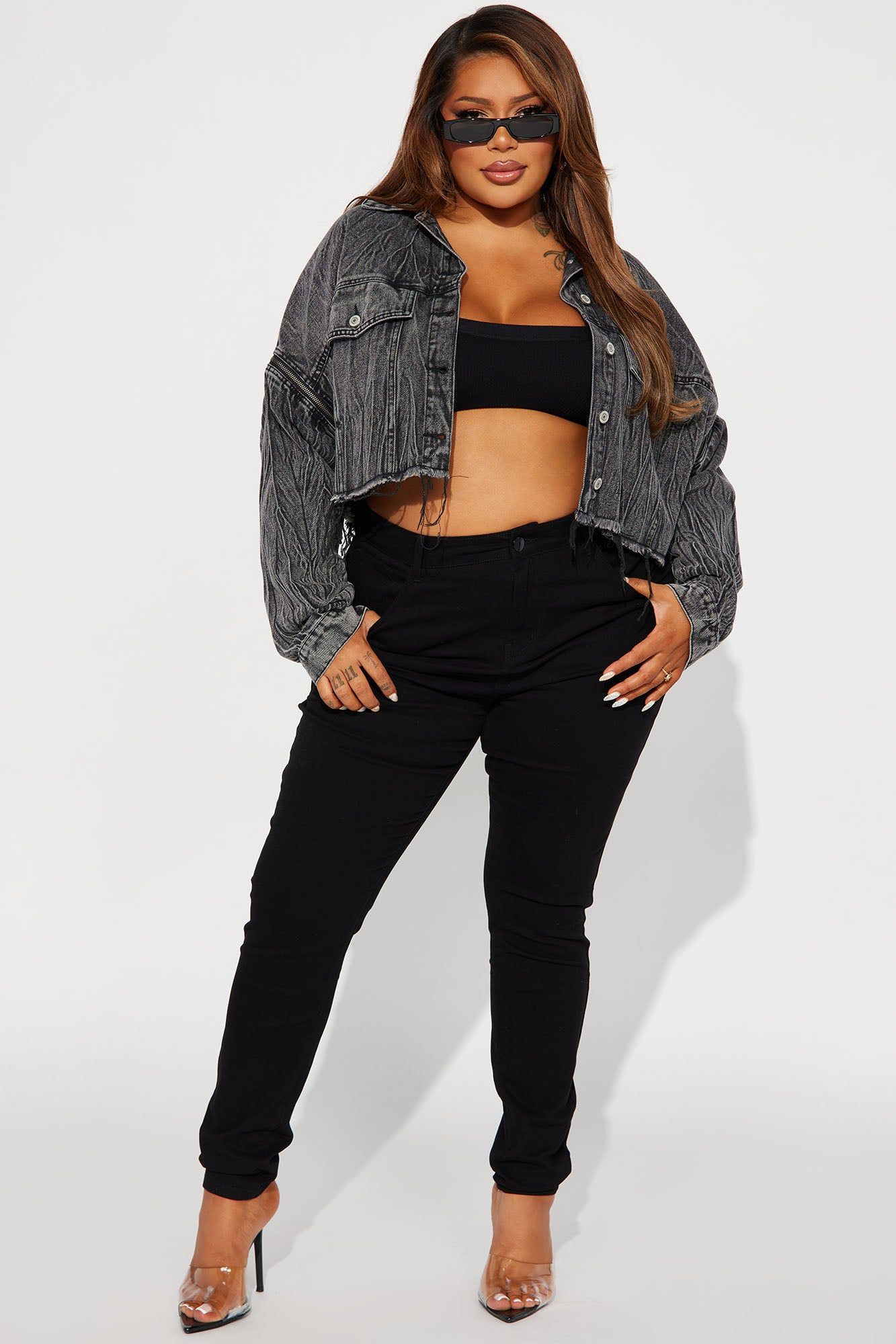 Risk It All Convertible Denim Jacket - Black Wash sold by Fashion Nova product image thumbnail 7