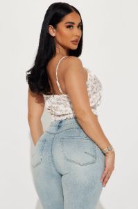 Melonie Cami Top - Off  White/combo sold by Fashion Nova