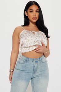 Melonie Cami Top - Off  White/combo sold by Fashion Nova