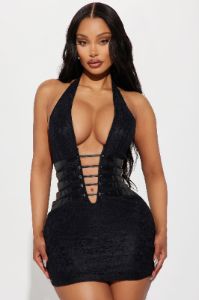 Kendra Lace Mini Dress - Black sold by Fashion Nova
