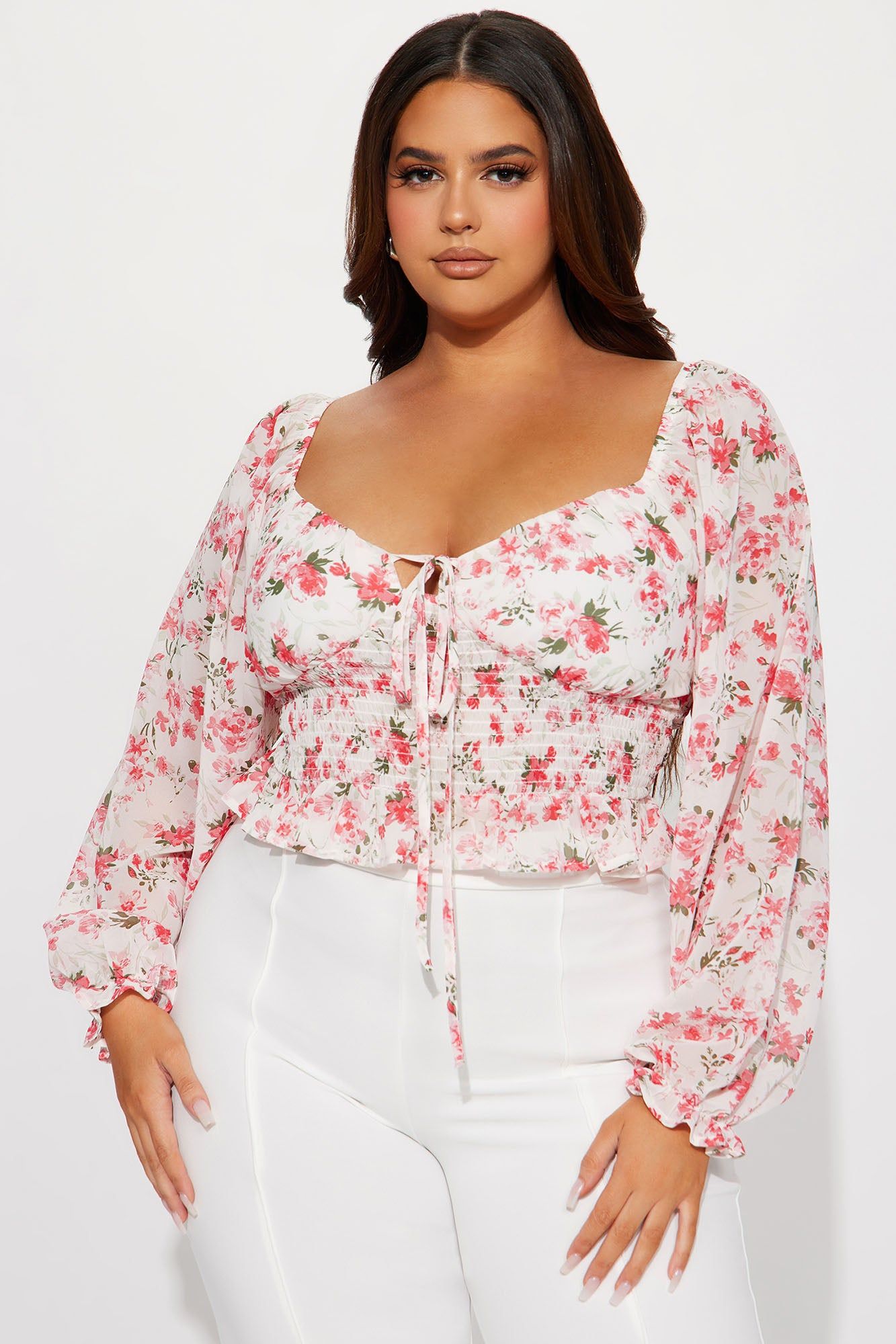 Always A Blossom Floral Top - Blush/combo sold by Fashion Nova