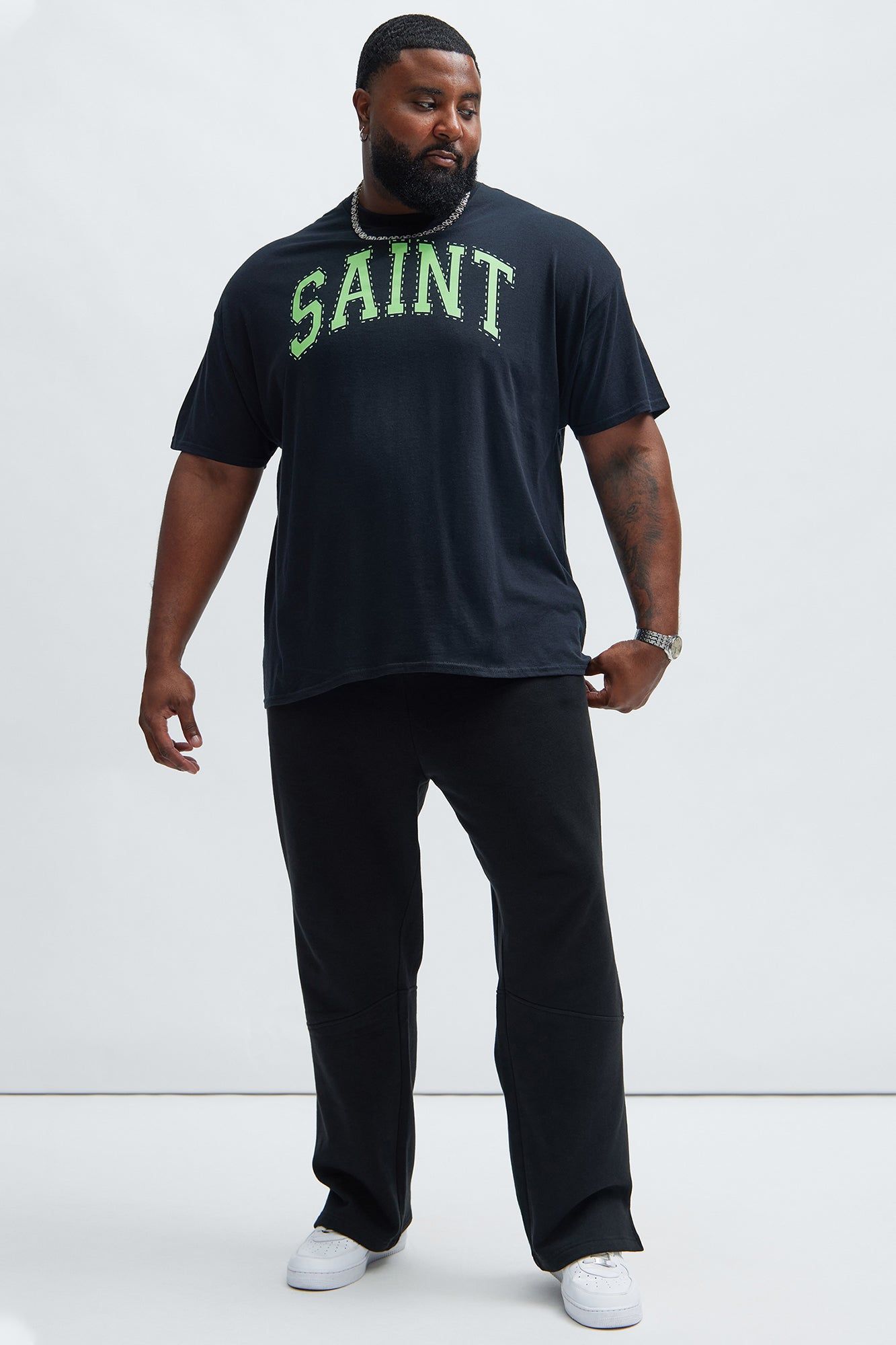 Neon Saint Short Sleeve Tee - Black sold by Fashion Nova product image thumbnail 4