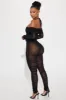 Highly Favored Mesh Jumpsuit - Black sold by Fashion Nova
