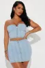 Nyla Denim Multi-Wear Micro Mini Dress - Light Wash sold by Fashion Nova