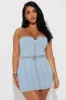 Nyla Denim Multi-Wear Micro Mini Dress - Light Wash sold by Fashion Nova