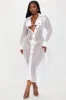 Sultry Sun Fishnet Cover Up Dress - White sold by Fashion Nova