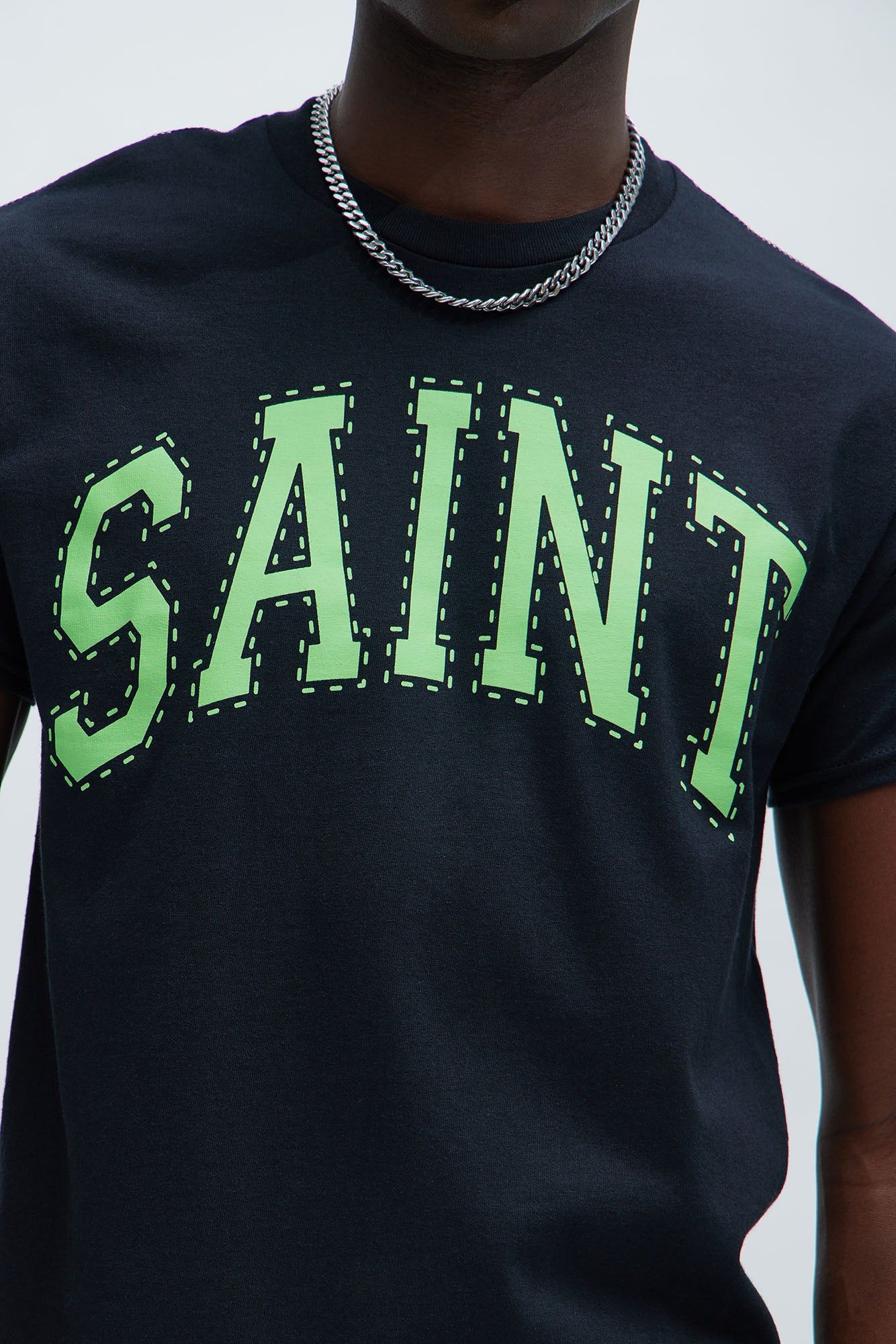 Neon Saint Short Sleeve Tee - Black sold by Fashion Nova product image thumbnail 3