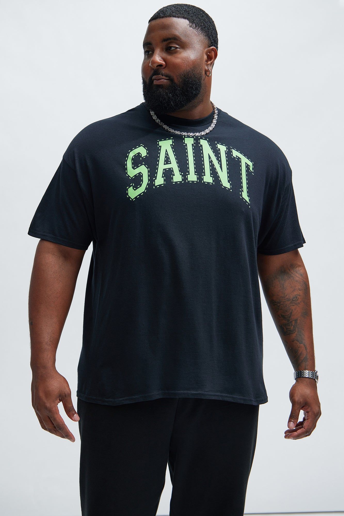 Neon Saint Short Sleeve Tee - Black sold by Fashion Nova product image thumbnail 5