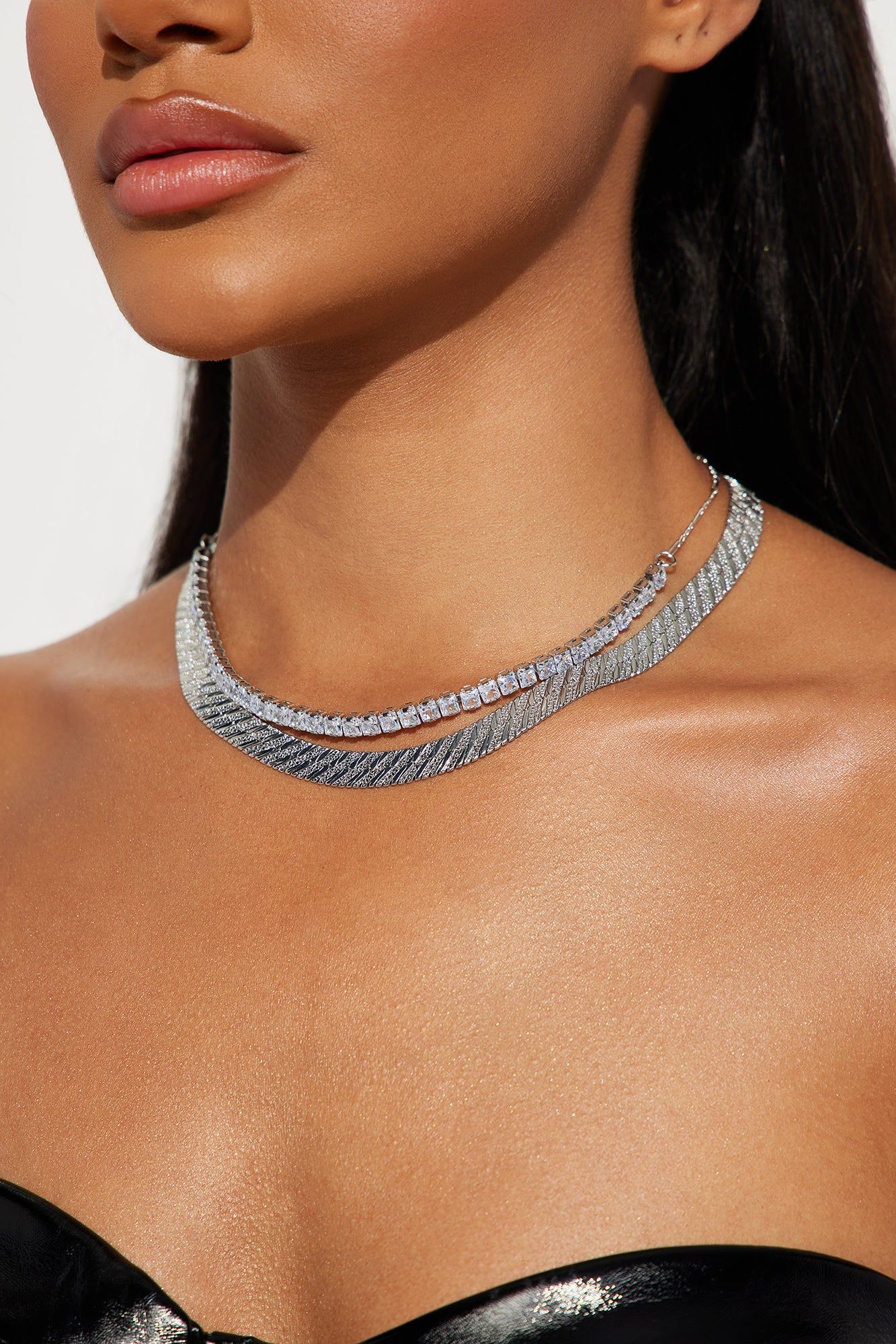 Solid Forever Layered Necklace - Silver sold by Fashion Nova
