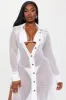 Sultry Sun Fishnet Cover Up Dress - White sold by Fashion Nova