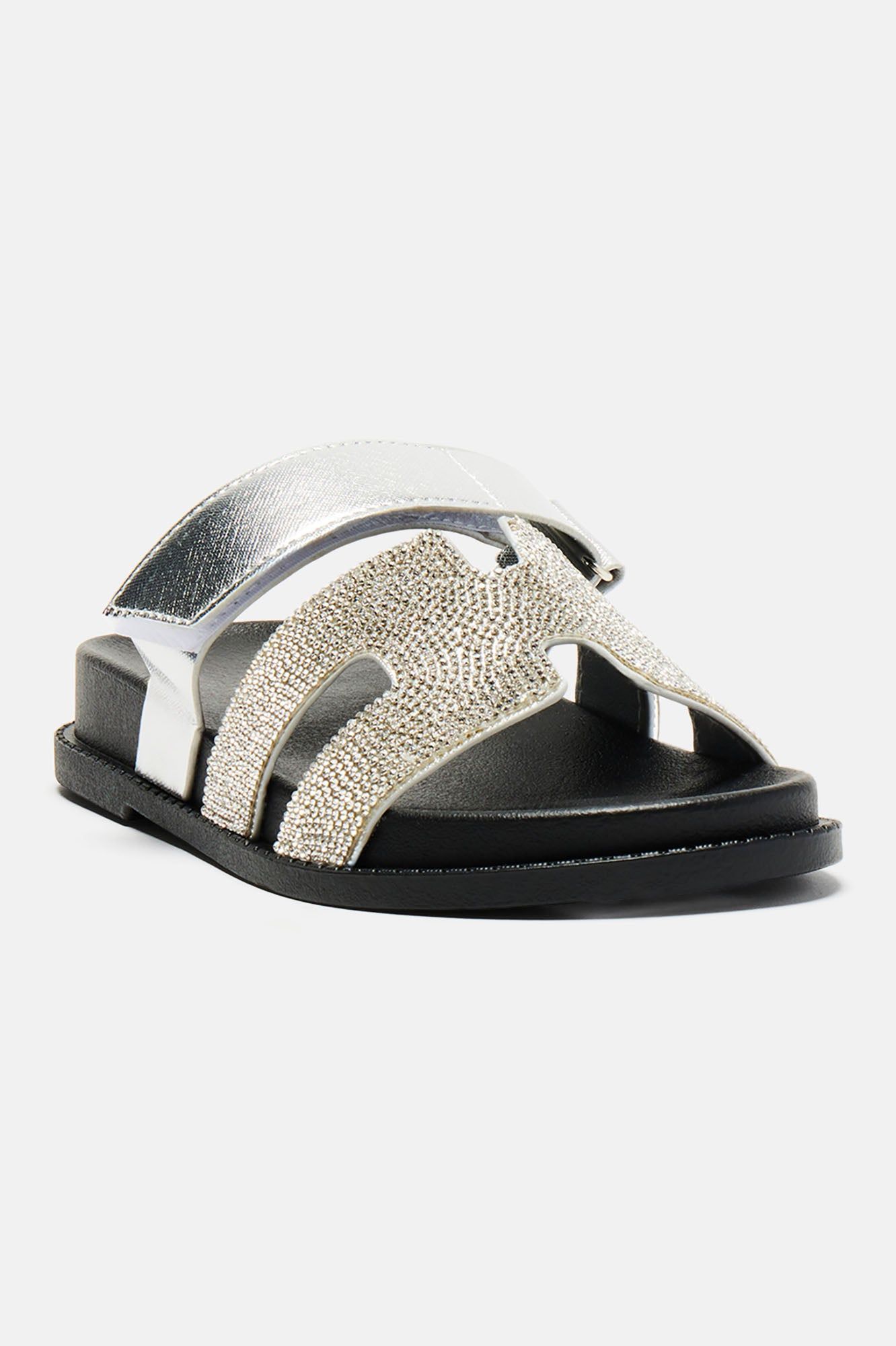 Slayin' In Embellished Casual Slides - Silver sold by Fashion Nova product image thumbnail 2