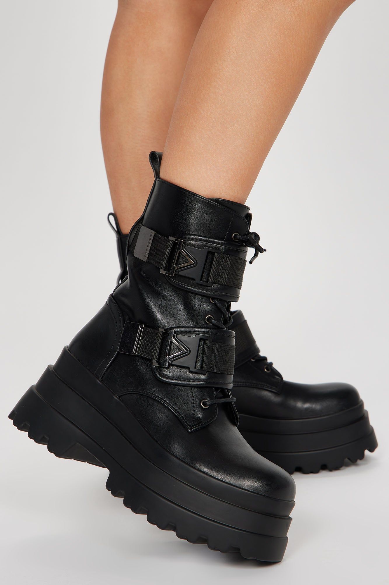 Most Daring Platform Combat Boots - Black sold by Fashion Nova product image thumbnail 3
