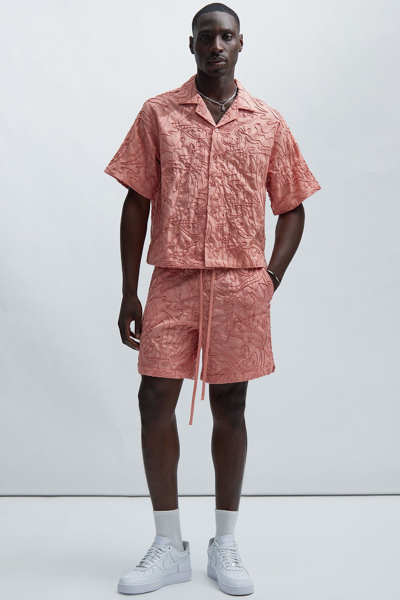 Swirl Jacquard Linen Shirt - Pink sold by Fashion Nova product image thumbnail 2