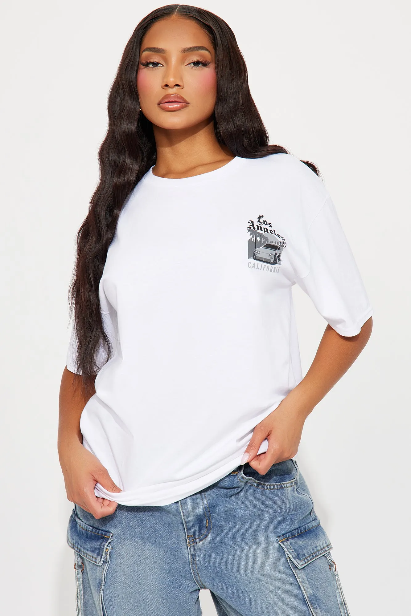 City of LA Oversized Tee - White sold by Fashion Nova