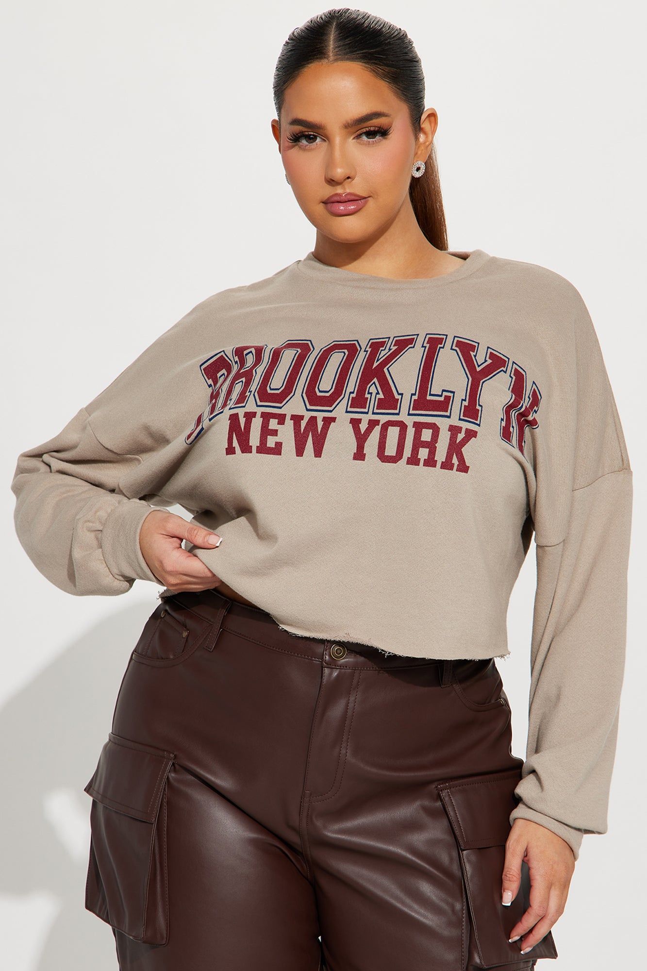 Brooklyn NY Crop Top - Taupe sold by Fashion Nova product image thumbnail 5