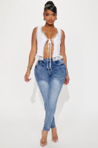 Keeping It Short Cropped Skinny Jeans - Medium Wash sold by Fashion Nova