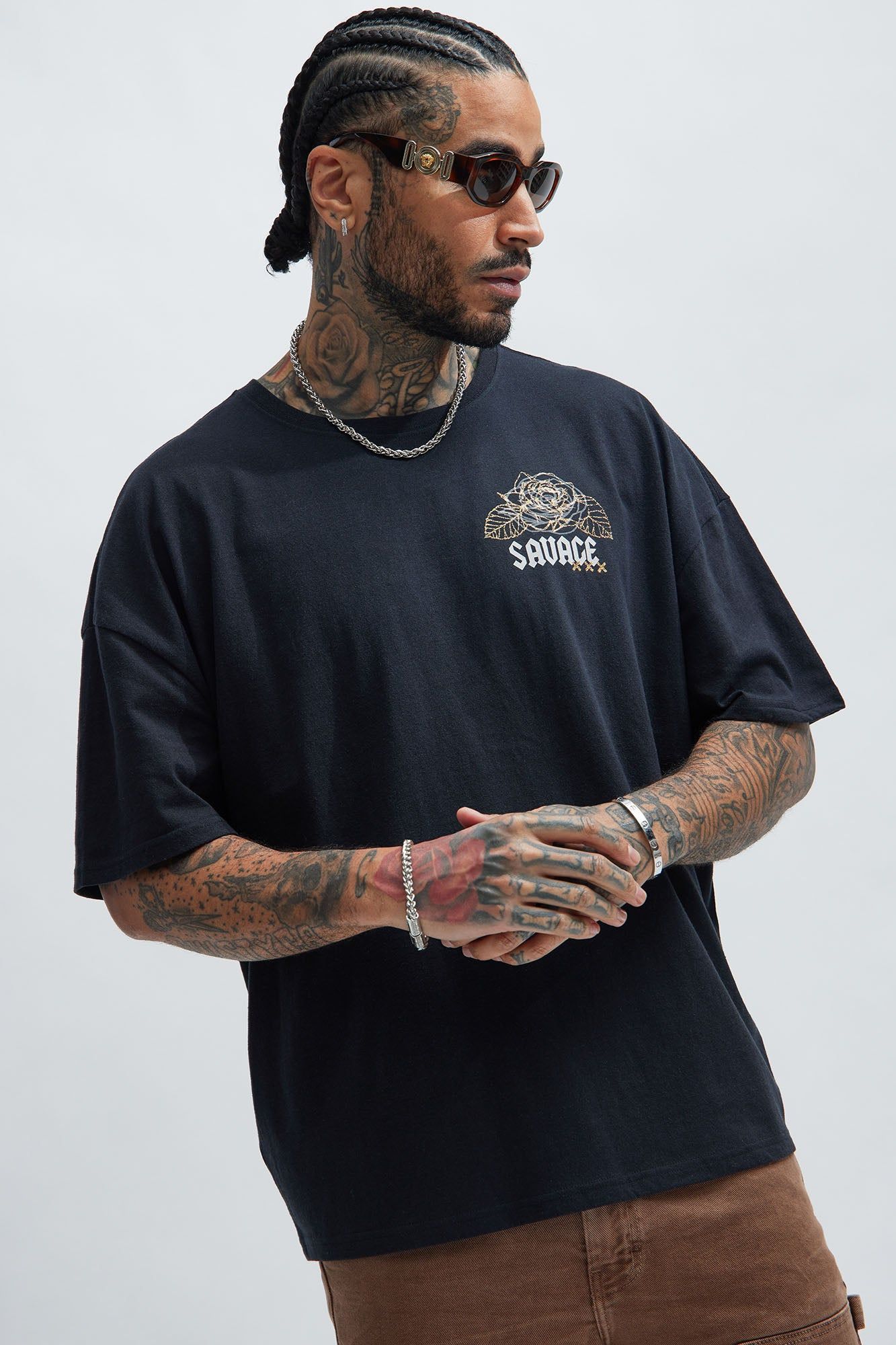 Savage Oversize Short Sleeve Tee - Black sold by Fashion Nova