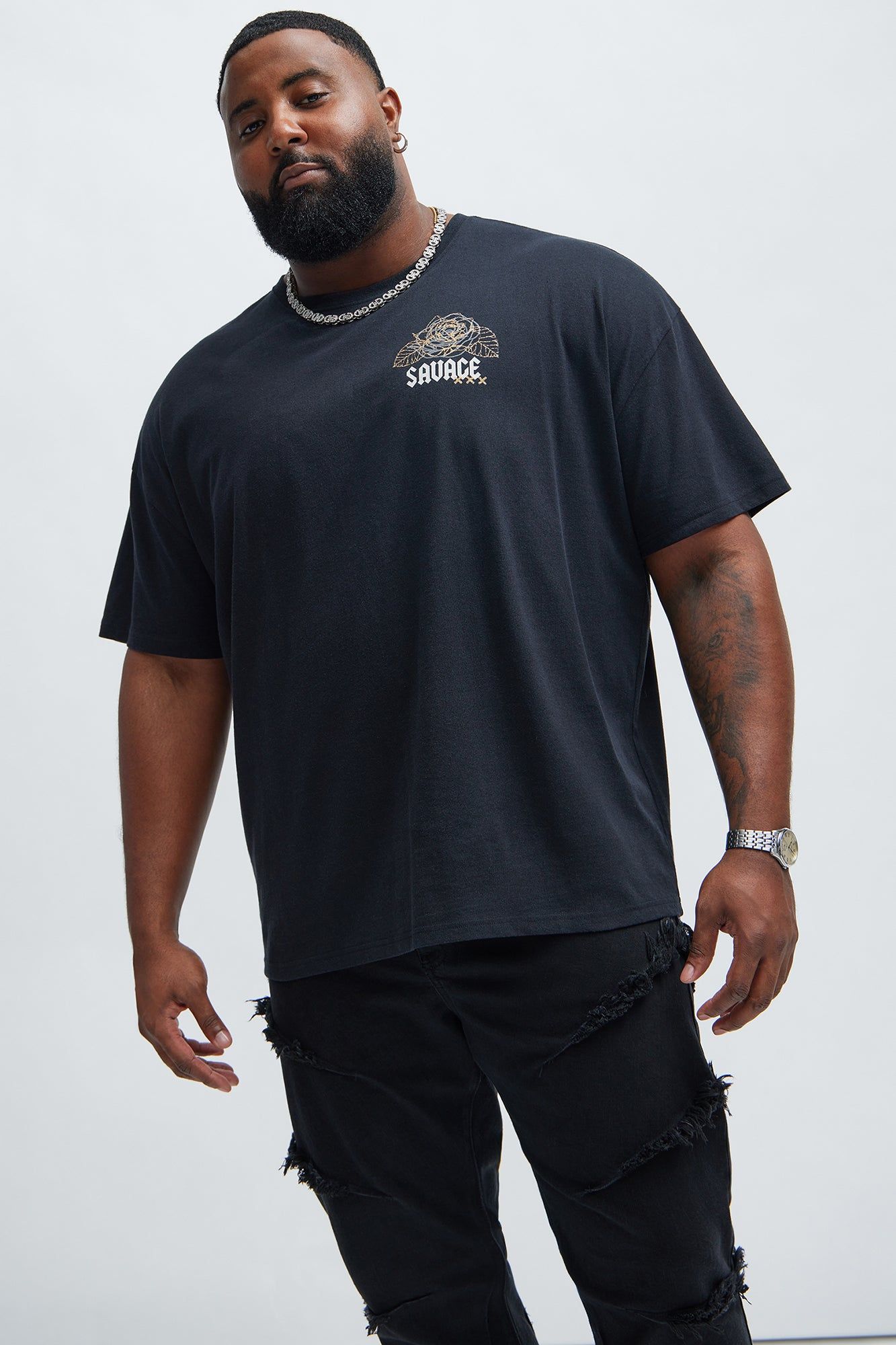 Savage Oversize Short Sleeve Tee - Black sold by Fashion Nova product image thumbnail 5