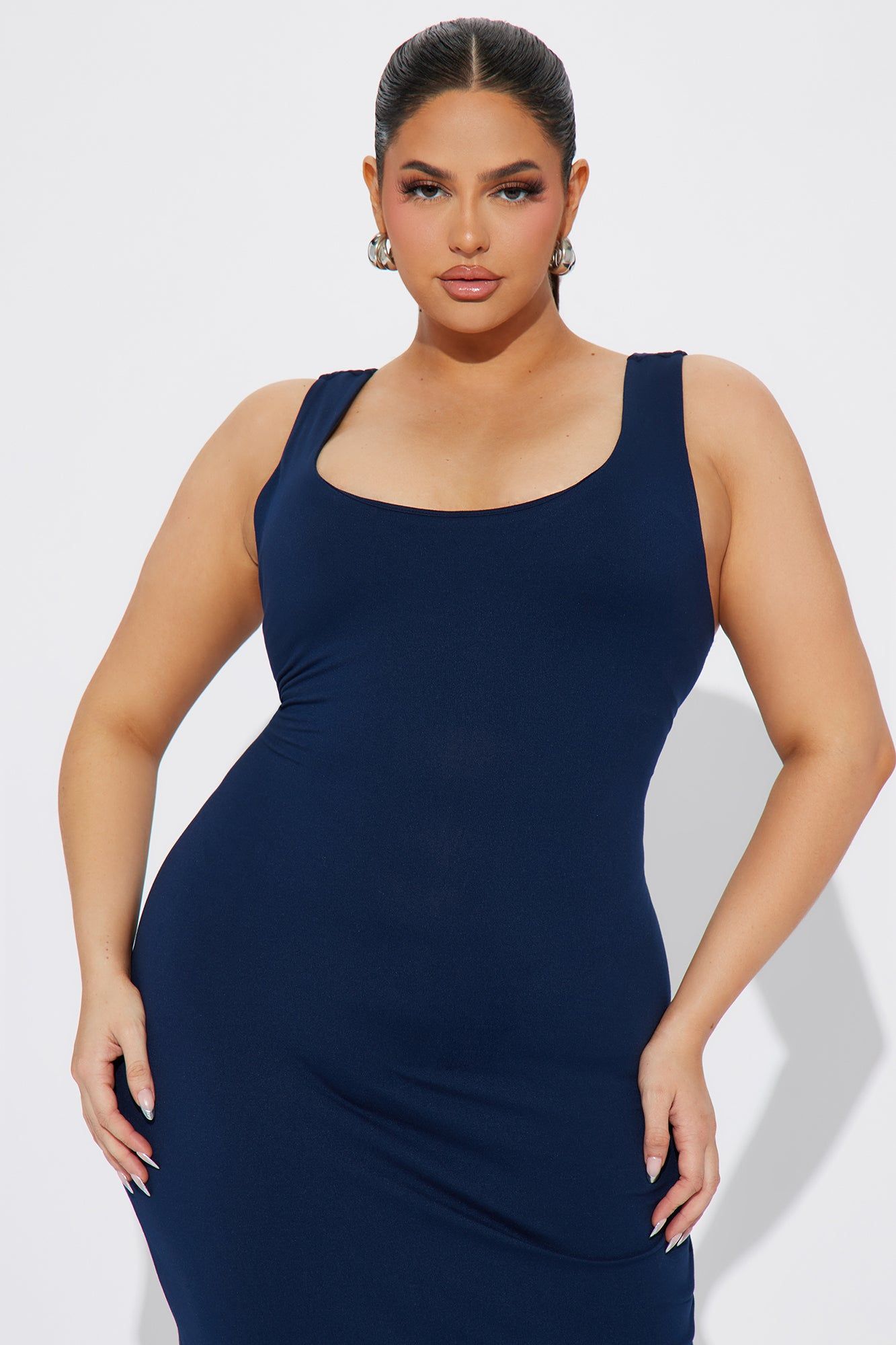 Double Scoop Midi Dress 11 - Navy sold by Fashion Nova product image thumbnail 2
