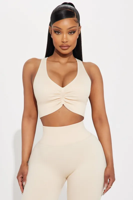 Made You Look Active Sports Bra - Sand sold by Fashion Nova