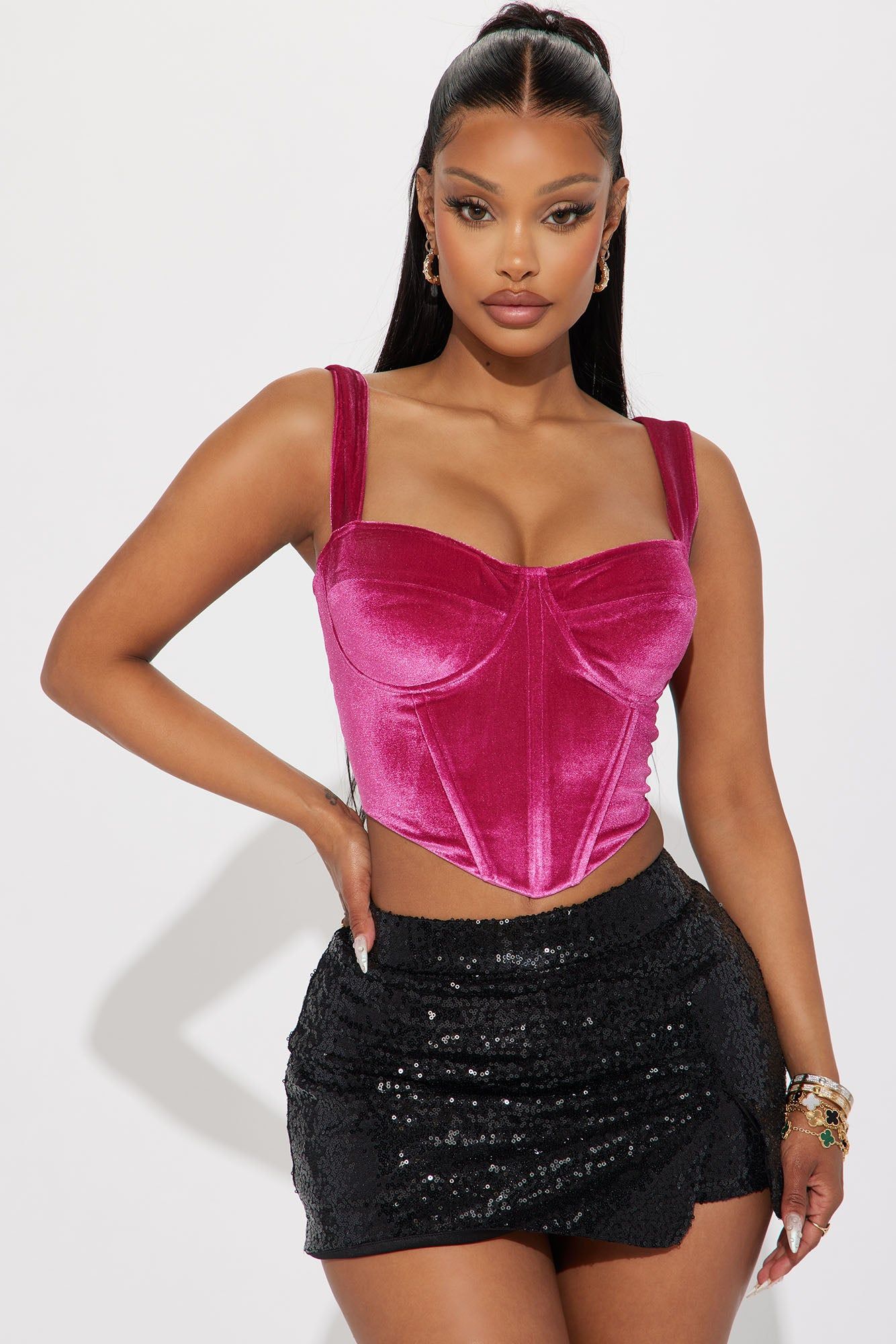 試着のみ！Hholic velours bustier velours bustier – hholic