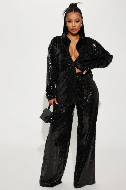 All In Sequin Pant Set - Black sold by Fashion Nova