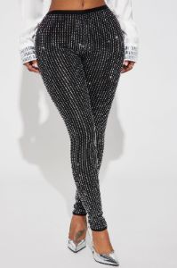 Luxurious Taste Embellished Legging - Black sold by Fashion Nova