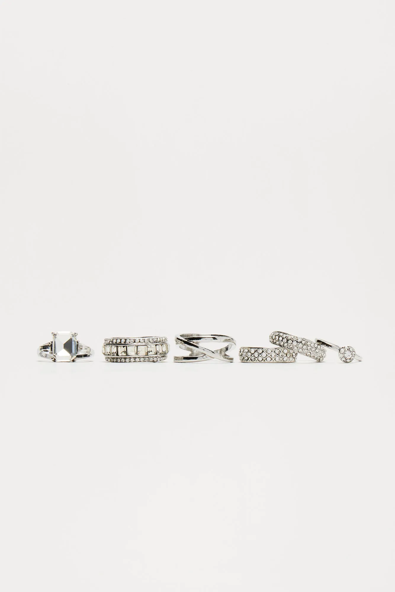 Cocktail Reception Ring Set - Silver sold by Fashion Nova product image thumbnail 3