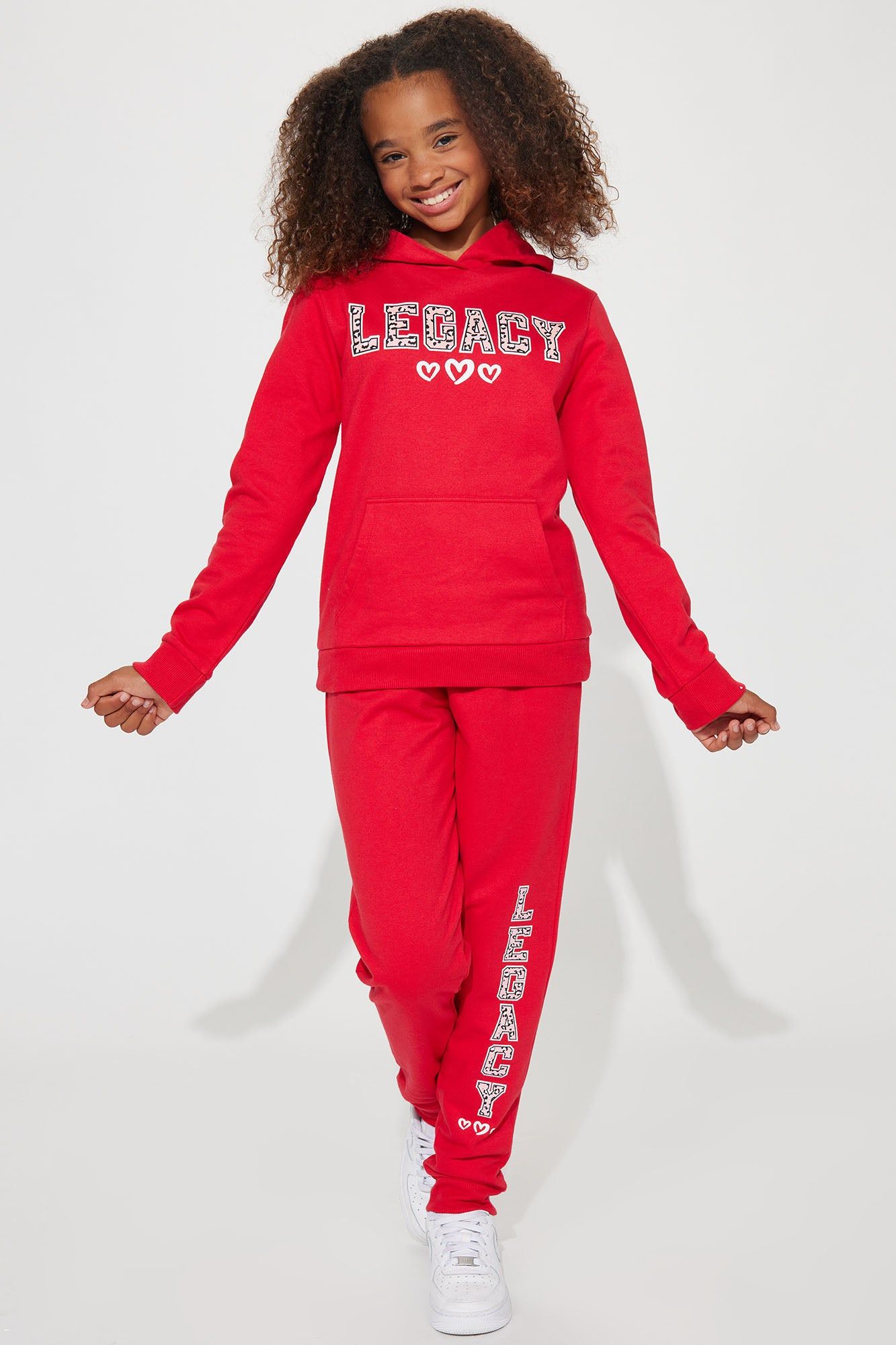 Mini Legacy Fleece Jogger Set - Red sold by Fashion Nova