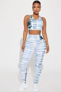 Sweat It Out Tie Dye Active Sports Bra - Blue/combo sold by Fashion Nova