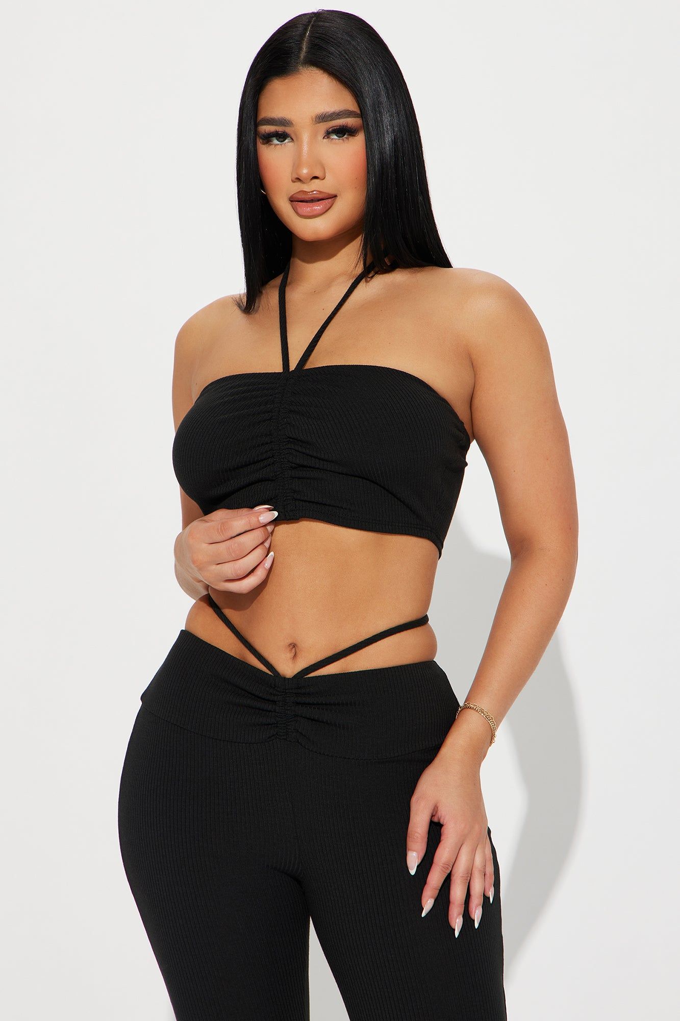 Kayleen Ribbed Pant Set - Black sold by Fashion Nova product image thumbnail 3