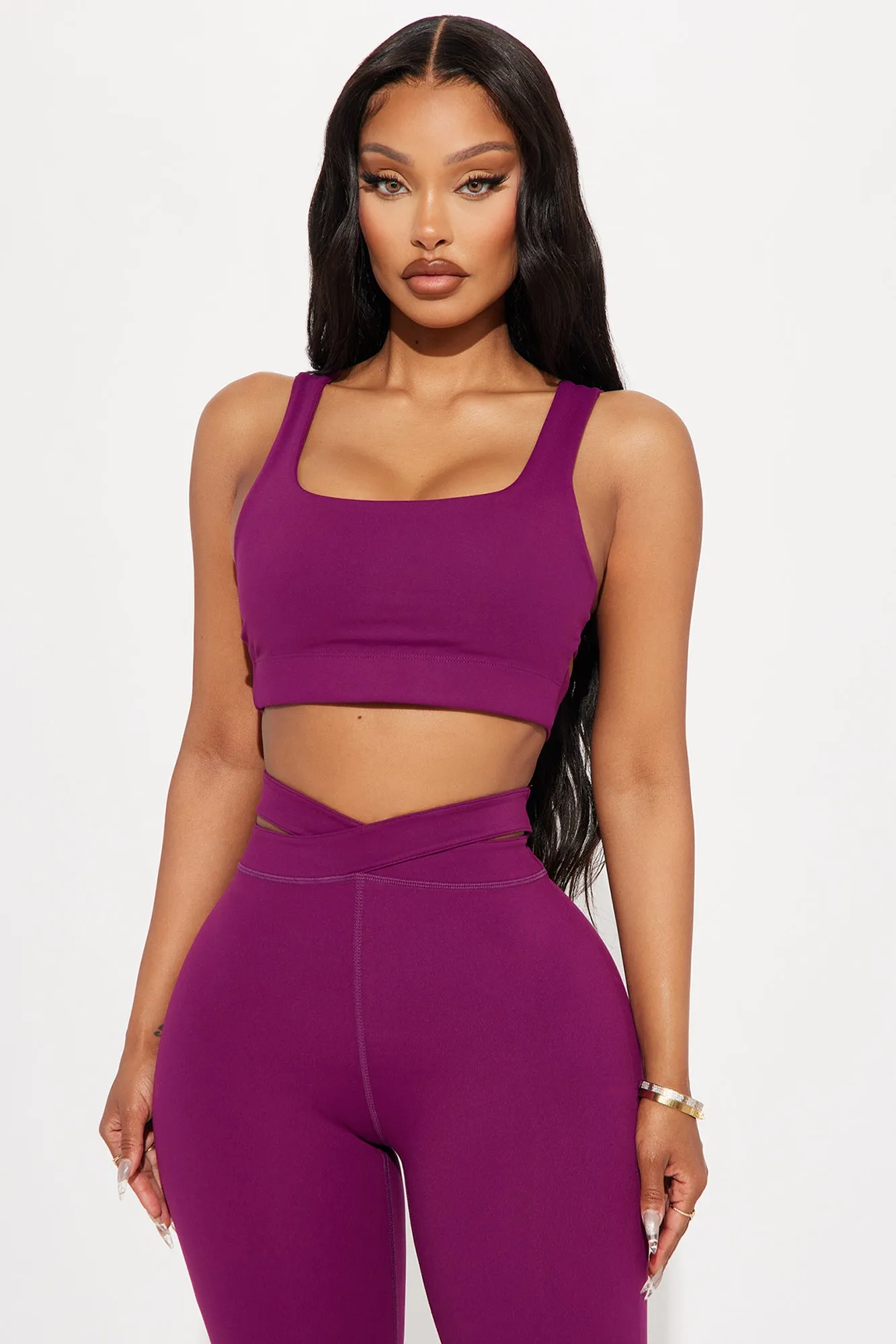 Fire Flow Super Soft Sports Bra - Plum sold by Fashion Nova