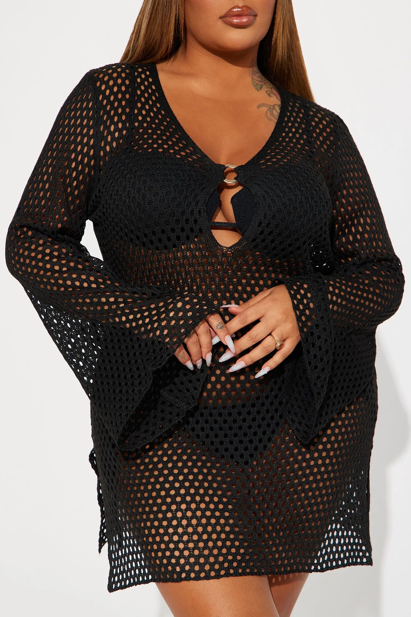 Find Me In Greece Crochet Cover Up Dress - Black sold by Fashion Nova product image thumbnail 5