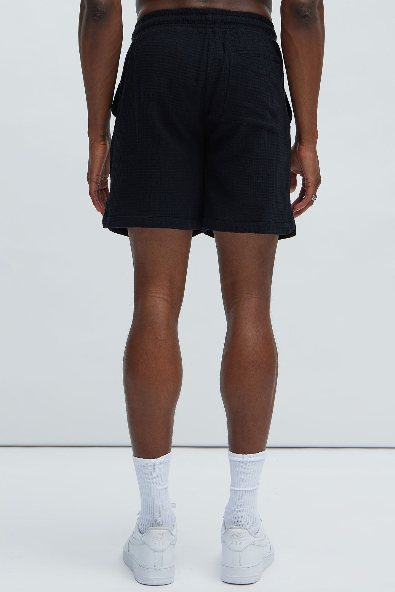 Belgian Textured Warmup Shorts - Black sold by Fashion Nova product image thumbnail 4