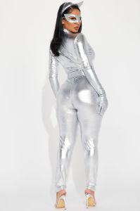 Cat Fight 5 Piece Costume Set - Silver sold by Fashion Nova