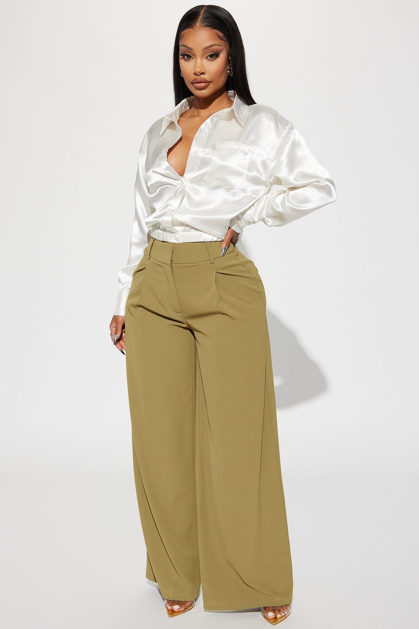 Katana Satin Shirt - Off White sold by Fashion Nova product image thumbnail 2